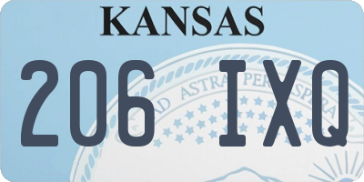 KS license plate 206IXQ