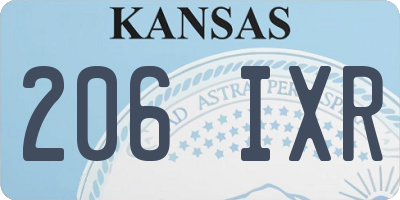 KS license plate 206IXR