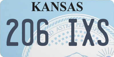 KS license plate 206IXS