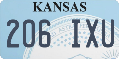 KS license plate 206IXU