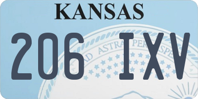 KS license plate 206IXV