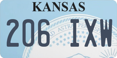 KS license plate 206IXW