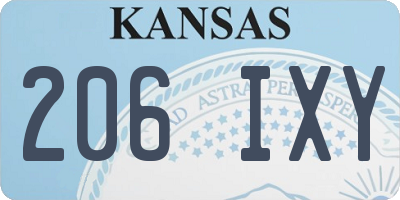KS license plate 206IXY
