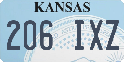 KS license plate 206IXZ