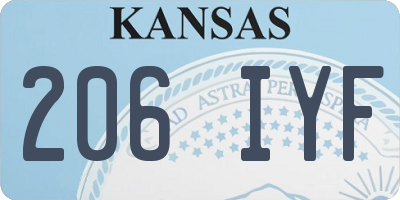 KS license plate 206IYF