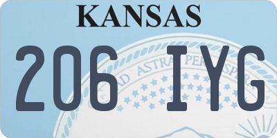 KS license plate 206IYG