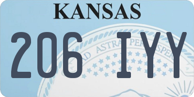 KS license plate 206IYY