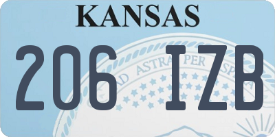 KS license plate 206IZB