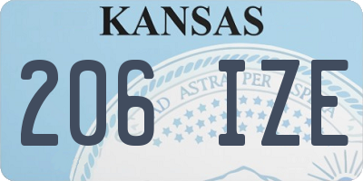 KS license plate 206IZE
