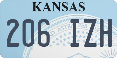 KS license plate 206IZH