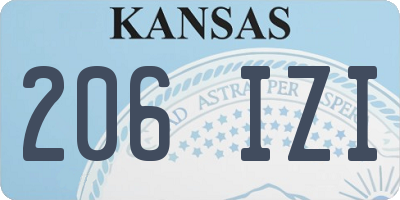 KS license plate 206IZI