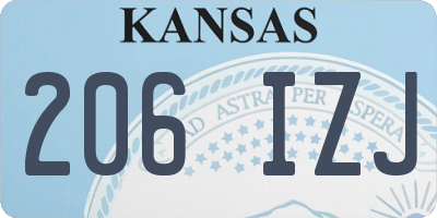 KS license plate 206IZJ