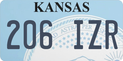 KS license plate 206IZR