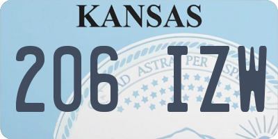 KS license plate 206IZW