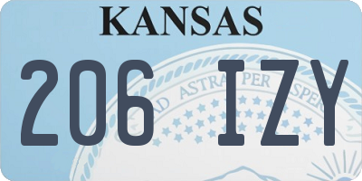 KS license plate 206IZY
