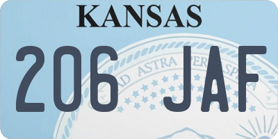 KS license plate 206JAF
