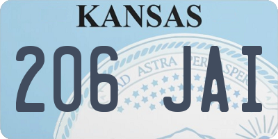 KS license plate 206JAI