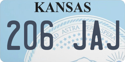 KS license plate 206JAJ