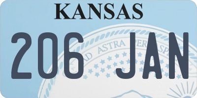 KS license plate 206JAN