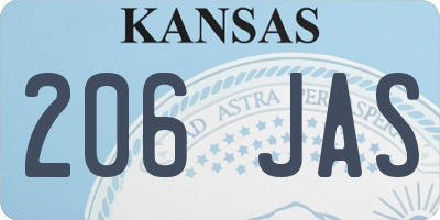 KS license plate 206JAS