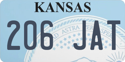 KS license plate 206JAT