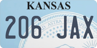 KS license plate 206JAX