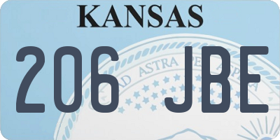 KS license plate 206JBE
