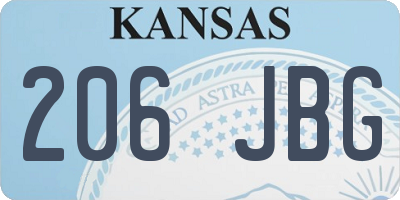 KS license plate 206JBG