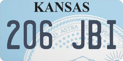 KS license plate 206JBI