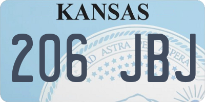 KS license plate 206JBJ