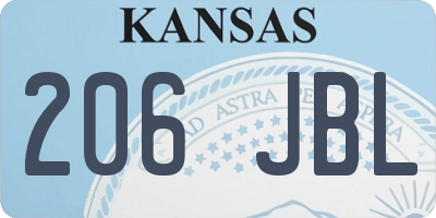 KS license plate 206JBL