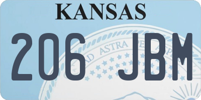 KS license plate 206JBM