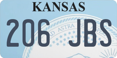 KS license plate 206JBS