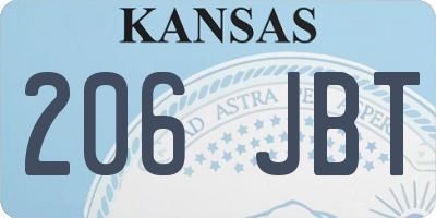 KS license plate 206JBT