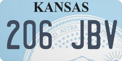 KS license plate 206JBV