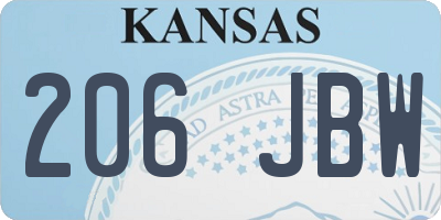 KS license plate 206JBW