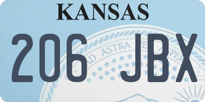 KS license plate 206JBX