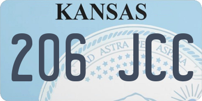 KS license plate 206JCC