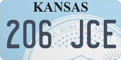 KS license plate 206JCE