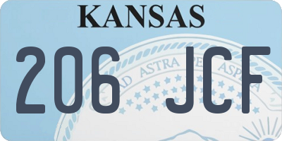 KS license plate 206JCF