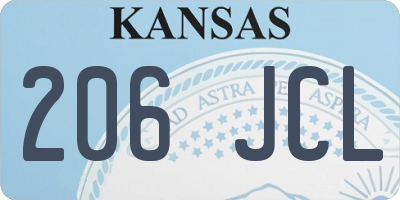 KS license plate 206JCL