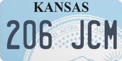 KS license plate 206JCM