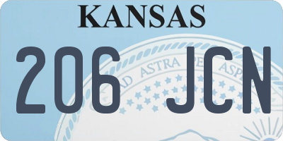 KS license plate 206JCN
