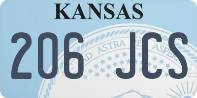 KS license plate 206JCS