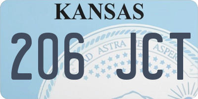 KS license plate 206JCT