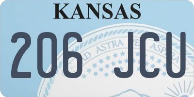 KS license plate 206JCU