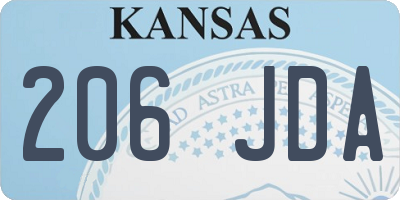 KS license plate 206JDA