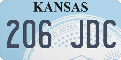 KS license plate 206JDC