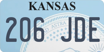 KS license plate 206JDE