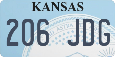 KS license plate 206JDG